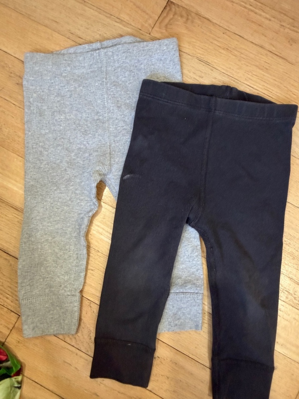 Hanna Anderson Kids Ribbed Leggings - Gray and Black -